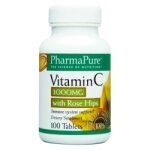 PharmaPure Vitamin C 1000 mg w/ Rose Hips, 100 Tablets