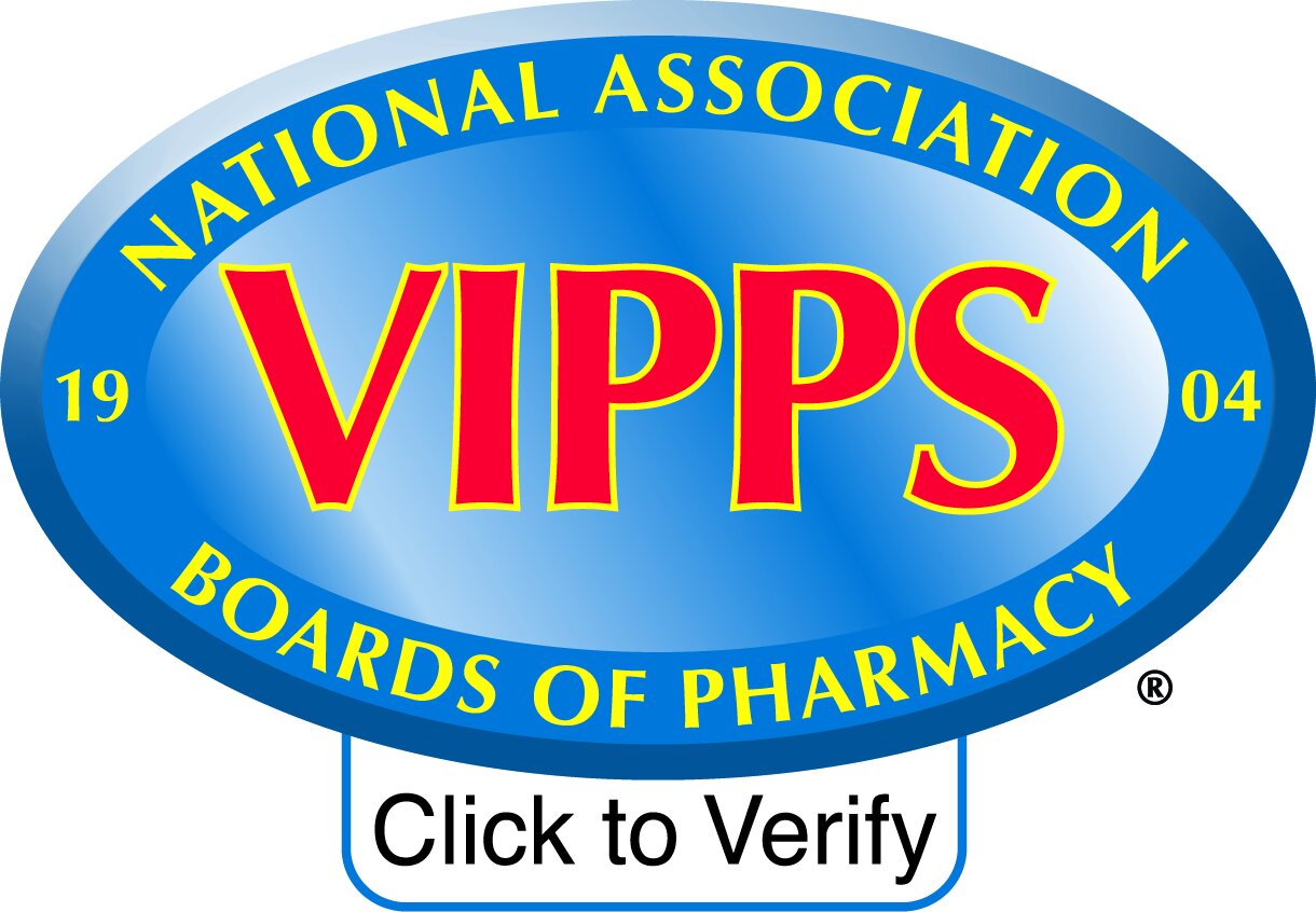 VIPPS; National Association Boards of Pharmacy 1904. Click to Verify.