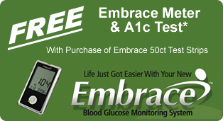 Free Embrace Meter with Purchase of 50c Test Strips
