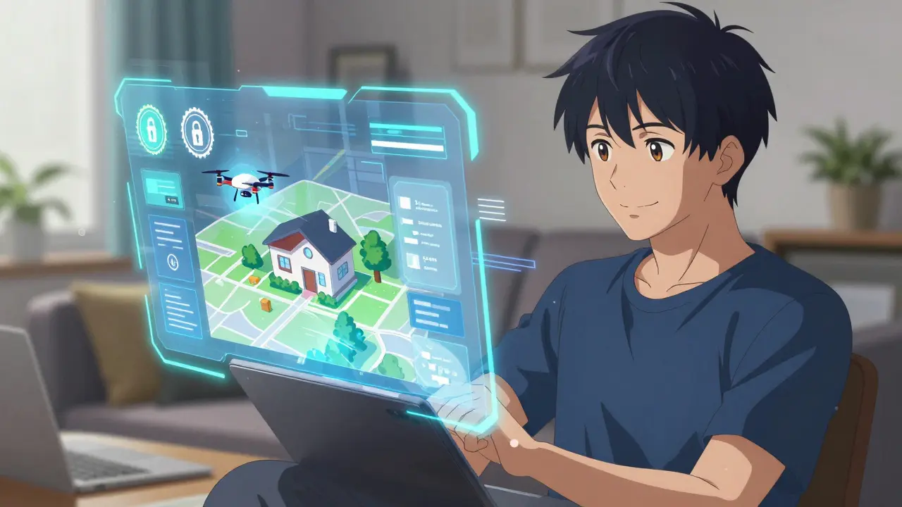 Anime character using tablet to order meds safely online