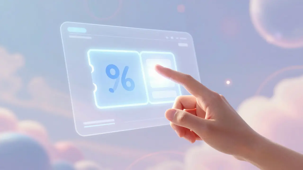 Hand touching glowing digital coupon for medication savings