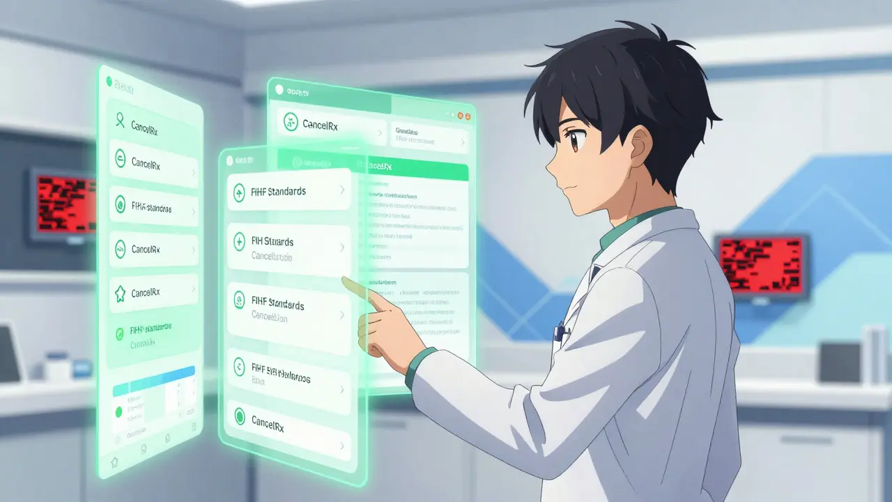 Doctor reviewing clean, standardized digital medical interface